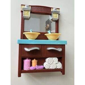 Loving Family Bathroom Sink Vanity Dollhouse Furniture 2008 Fisher-Price Mattel